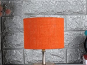 Orange Jute Shade with with Wood lamp Base .(KUY)