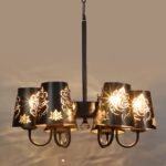New Era 06 Light Chandelier with Etching Shades (ENG01)