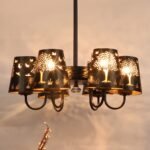 New Era 06 Light Chandelier with Etching Shades (ENG02)