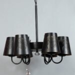 New Era 06 Light Chandelier with Etching Shades (ENG06)