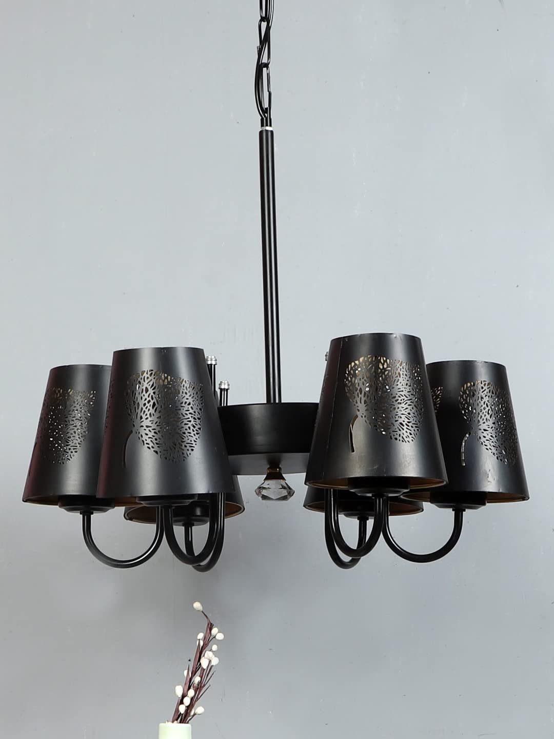 New Era 06 Light Chandelier with Etching Shades (ENG06)