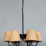 New Era 06 Light Chandelier with Conical Jute Lamp Shade(ENG09)