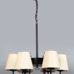 New Era 06 Light Chandelier with Conical Khadi Lamp Shade(ENG10)