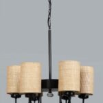 New Era 06 Light Chandelier with Khadi Lamp Shade(ENG12)