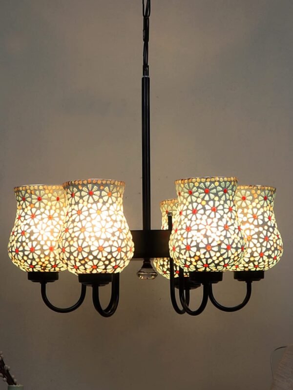 New Era 06 Light Chandelier with Mosaic Glass Shade (ENG23)