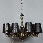 New Era 08 Light Chandelier with Etching Shades (ENG27)