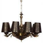 New Era 08 Light Chandelier with Etching Shades (ENG28)