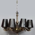 New Era 08 Light Chandelier with Etching Shades (ENG29)