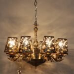 New Era 08 Light Chandelier with Etching Shades (ENG30)