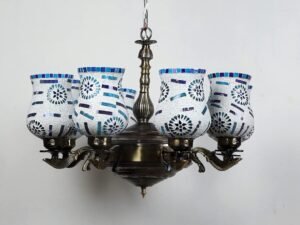 New Era 08 Light Chandelier with Mosaic Glass Shade (ENG45)