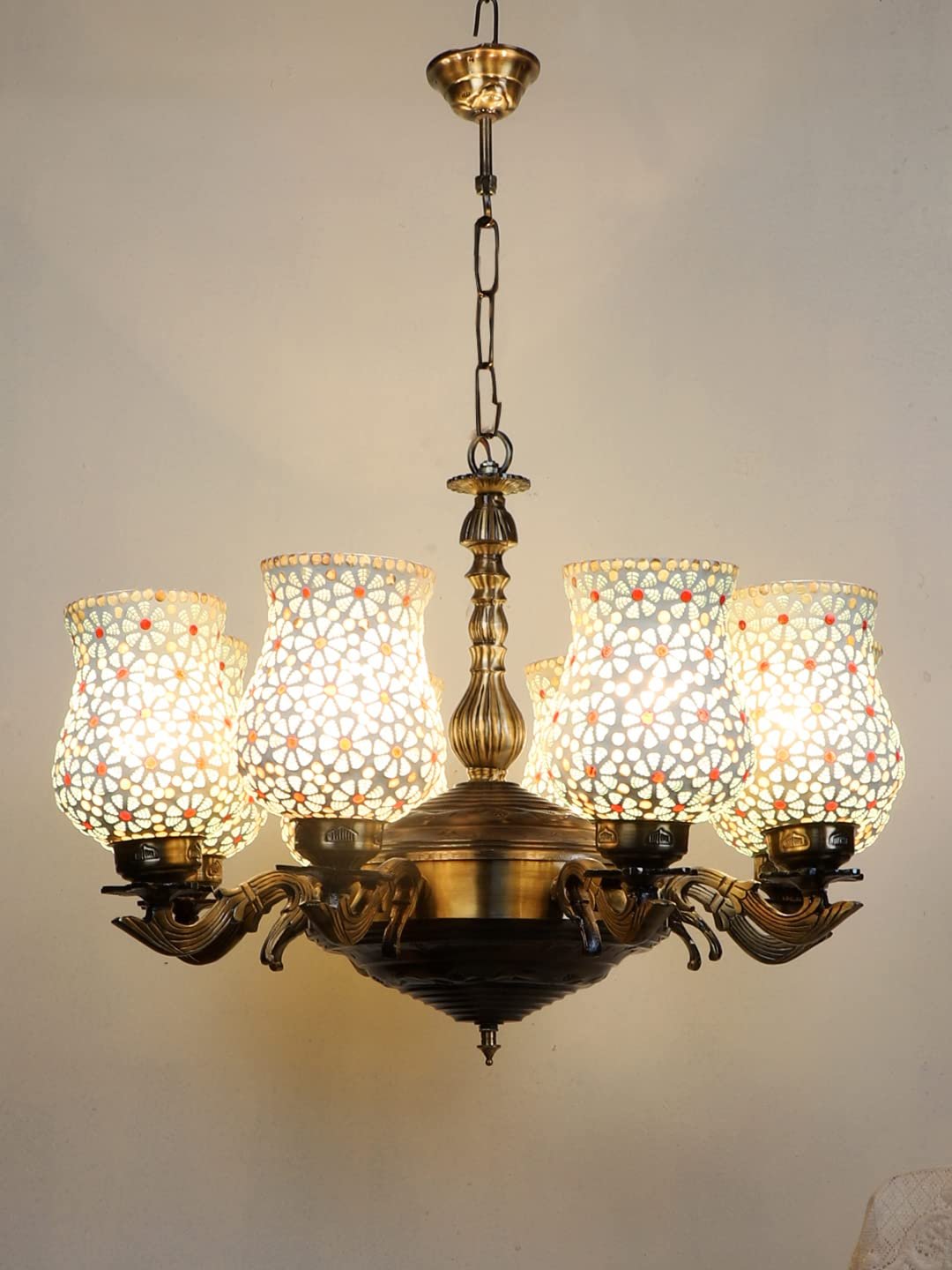 New Era 08 Light Chandelier with Mosaic Glass Shade (ENG47)