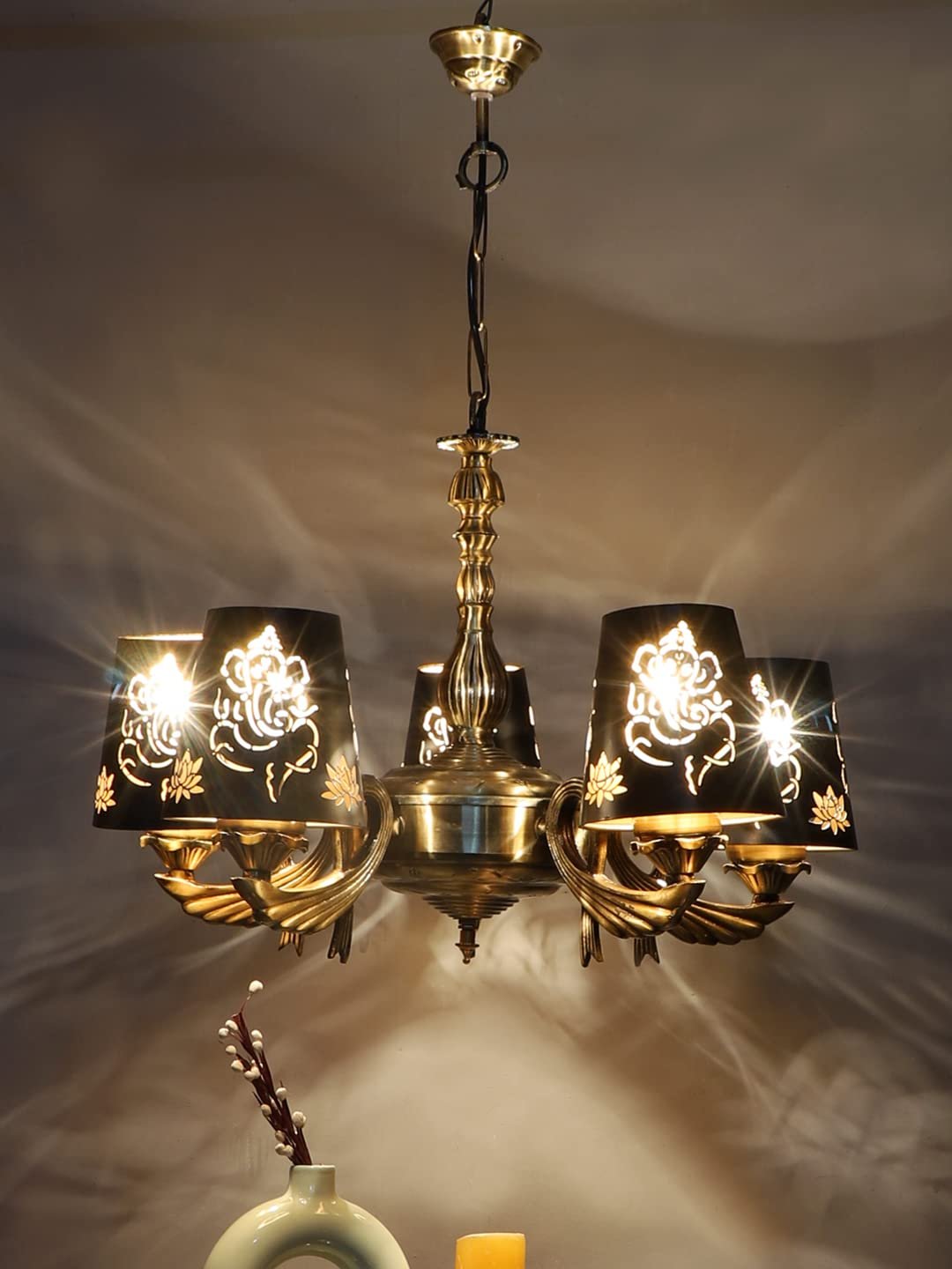 New Era  Light Chandelier with Etching Shades (ENG60)