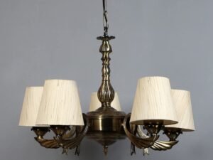 New Era  Light Chandelier with Conical Khadi Lamp Shade(ENG62)