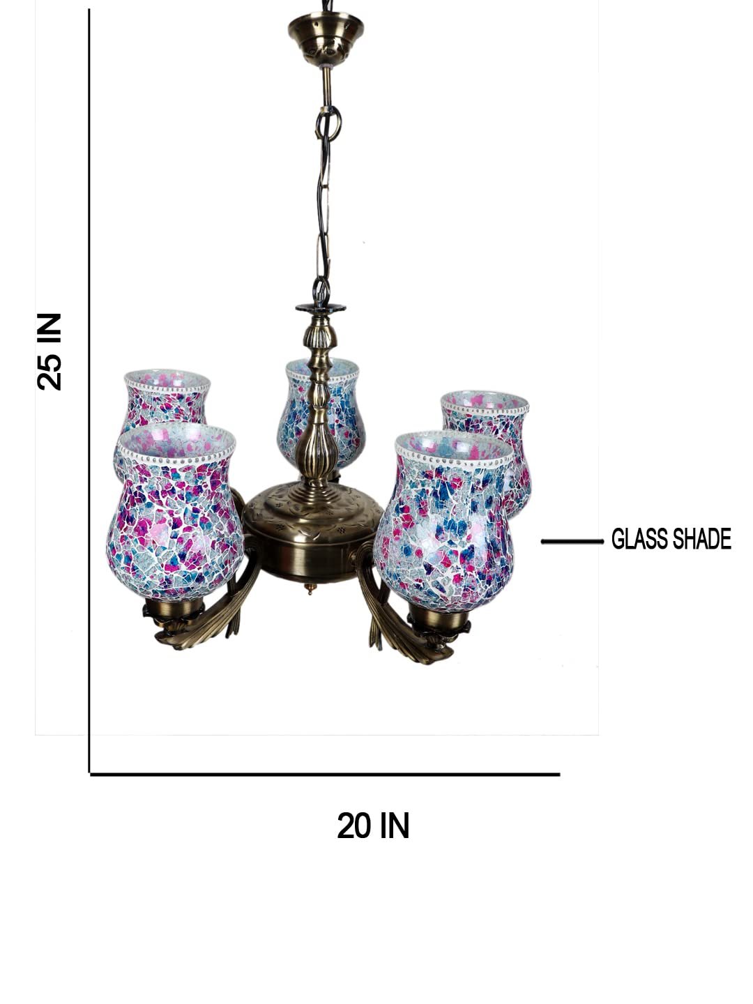 New Era  Light Chandelier with Mosaic Glass Shade (ENG67)