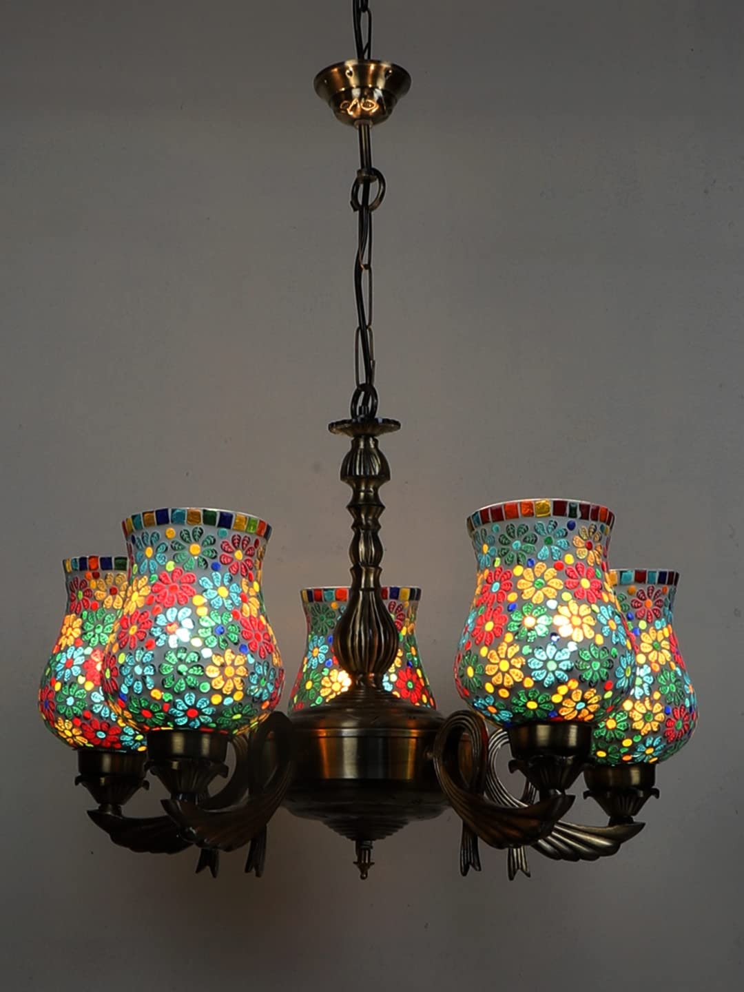 New Era  Light Chandelier with Mosaic Glass Shade (ENG68)