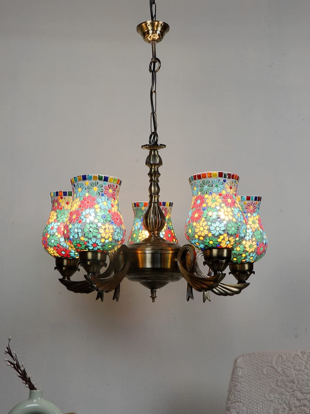 New Era  Light Chandelier with Mosaic Glass Shade (ENG68)