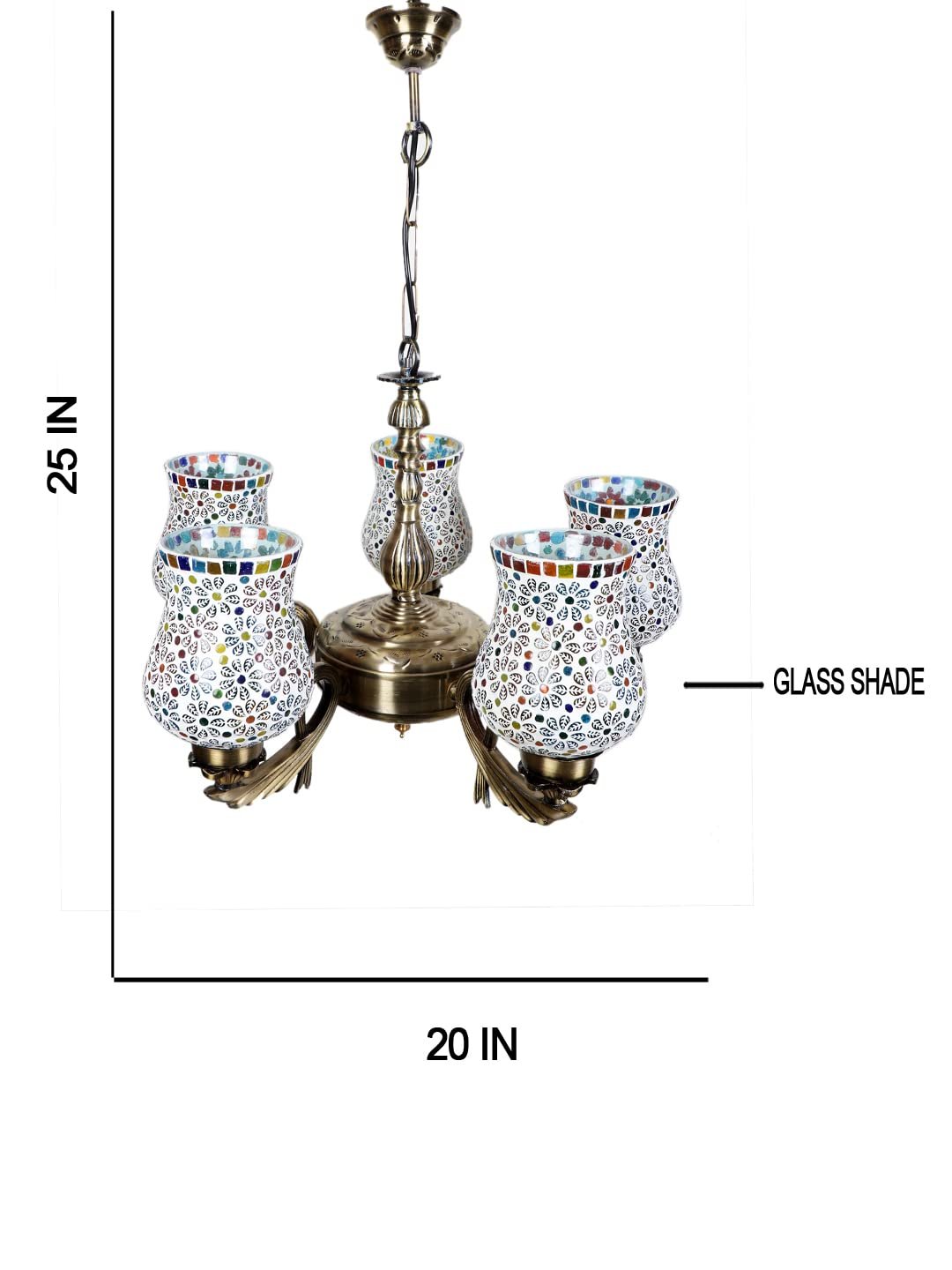 New Era  Light Chandelier with Mosaic Glass Shade (ENG68)