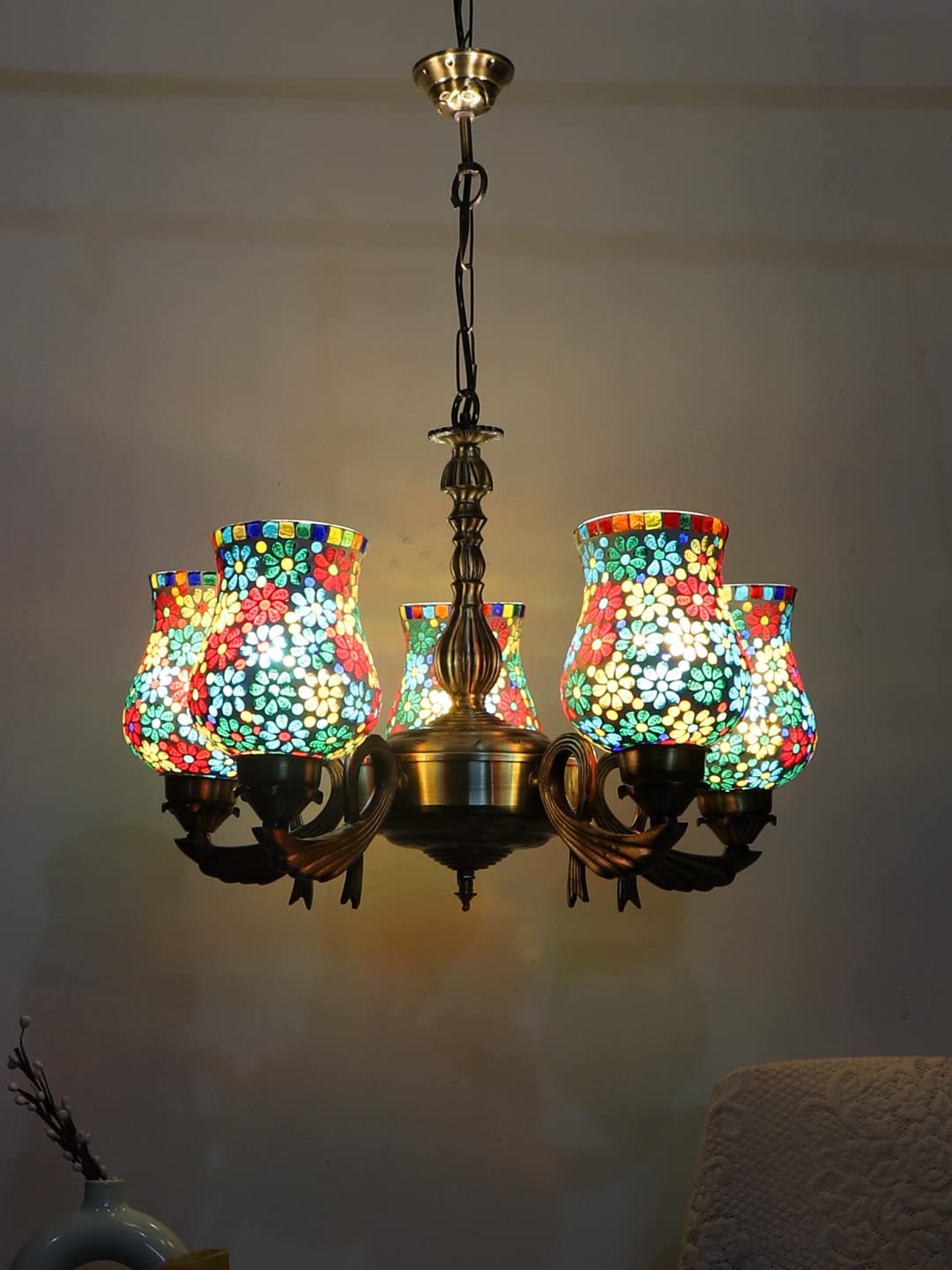New Era  Light Chandelier with Mosaic Glass Shade (ENG68)