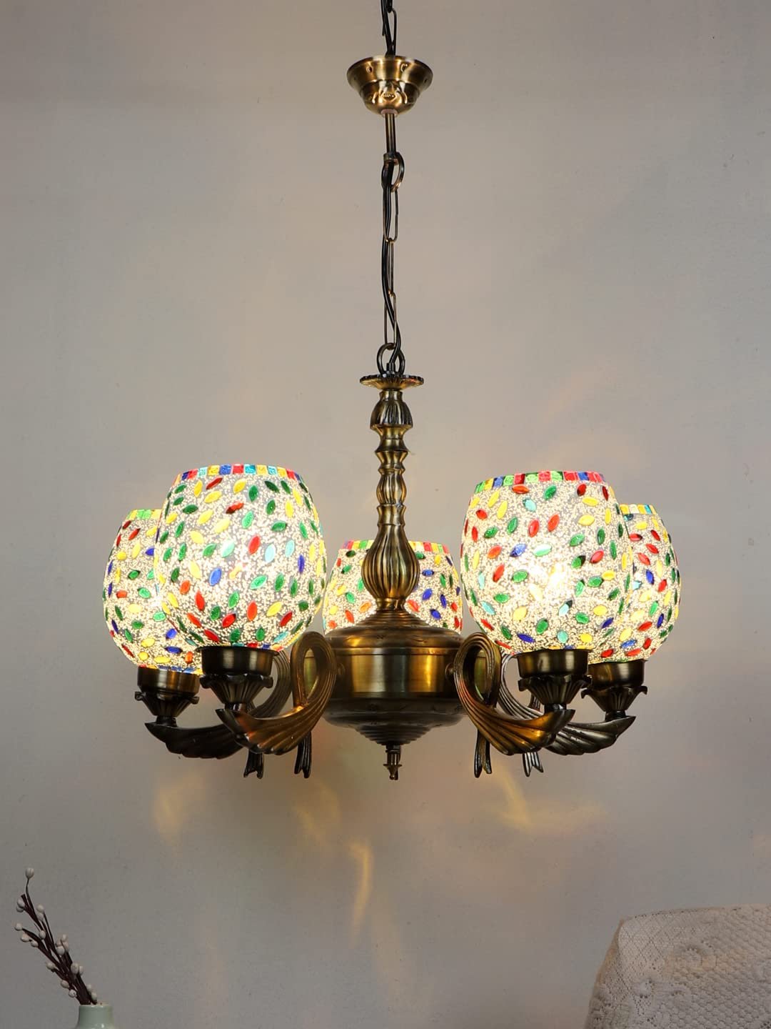 New Era  Light Chandelier with Mosaic Glass Shade (ENG70)