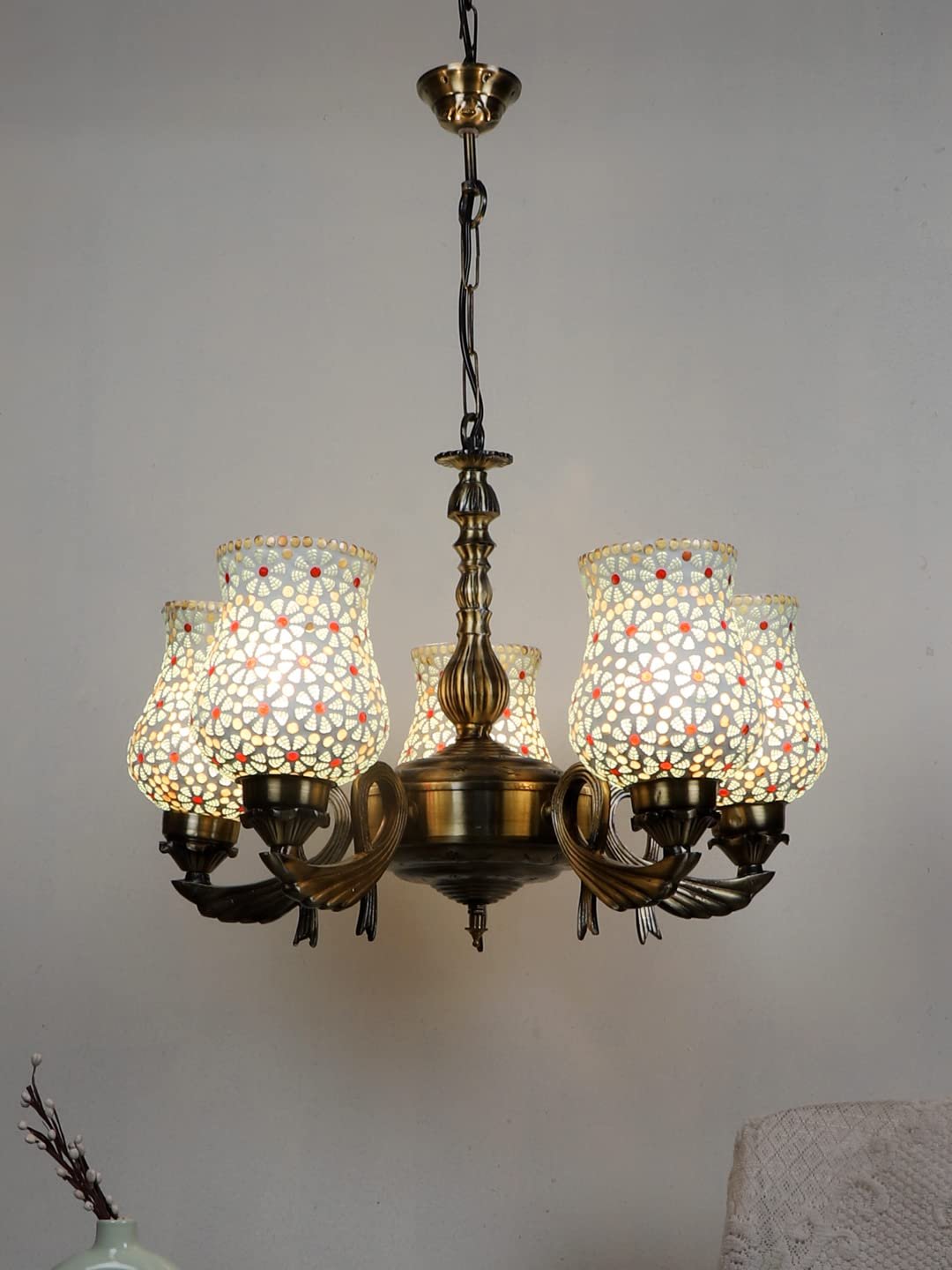 New Era  Light Chandelier with Mosaic Glass Shade (ENG75)