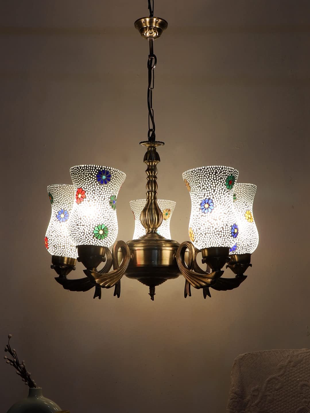 New Era  Light Chandelier with Mosaic Glass Shade (ENG76)