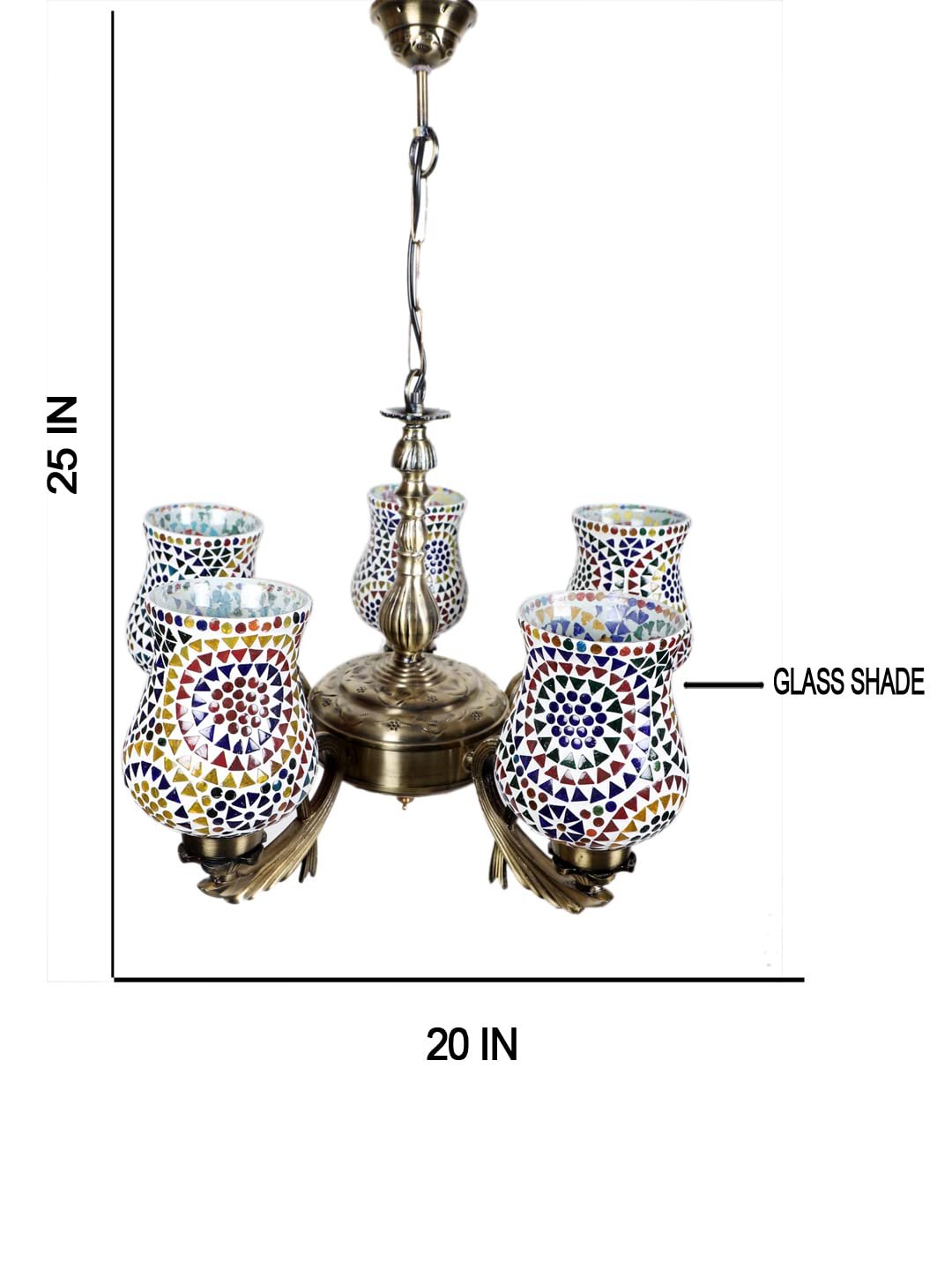 New Era  Light Chandelier with Mosaic Glass Shade (ENG77)