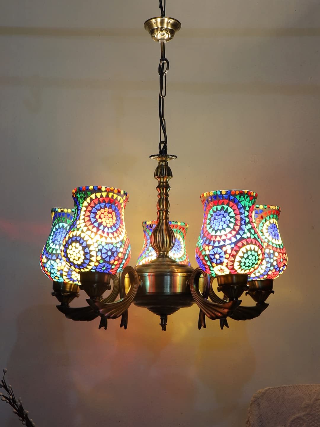 New Era  Light Chandelier with Mosaic Glass Shade (ENG77)