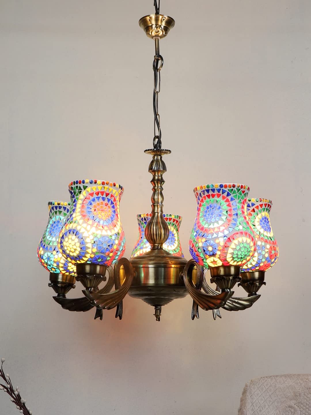 New Era  Light Chandelier with Mosaic Glass Shade (ENG77)
