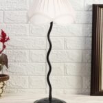 Off-White Vinatge Shade Iron Zig zag lamp (12×25.2) Inches -1