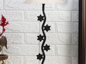 Off White Cotton Table lamp with Star Zig Zag Lamp (12x24.2) Inches -6