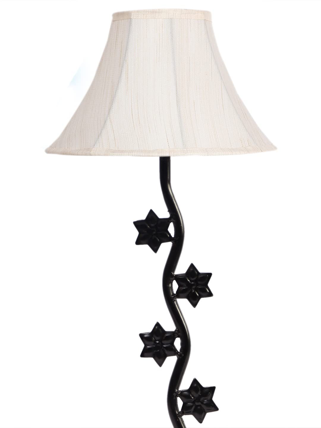 Off White Cotton Table lamp with Star Zig Zag Lamp (12x24.2) Inches -6
