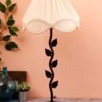Off-White Vinatge Shade Iron Leaf lamp (12×25.2) Inches -13
