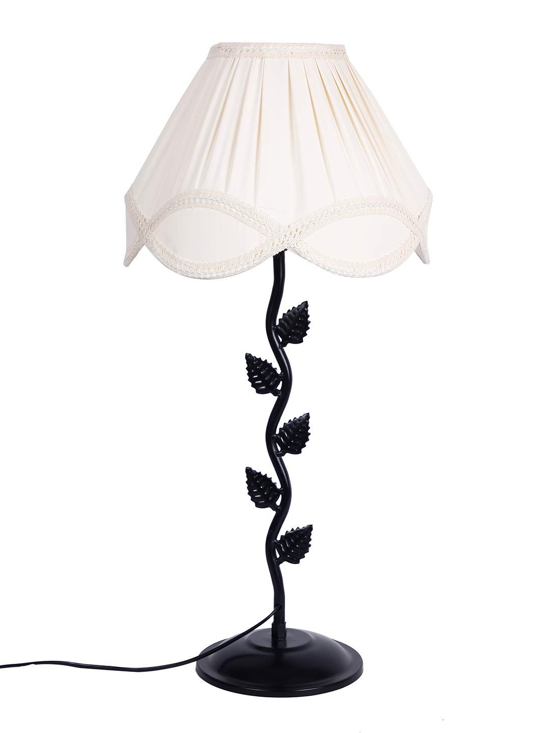 Off-White Vinatge Shade Iron Leaf lamp (12x25.2) Inches -13