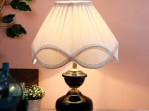 Off-White Vinatge Shade Iron lamp (12×16.5) Inches -16