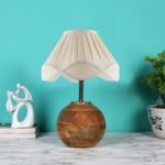 Vintage Off-White Shade with Round Wood matki Natural (12×15) inches -22