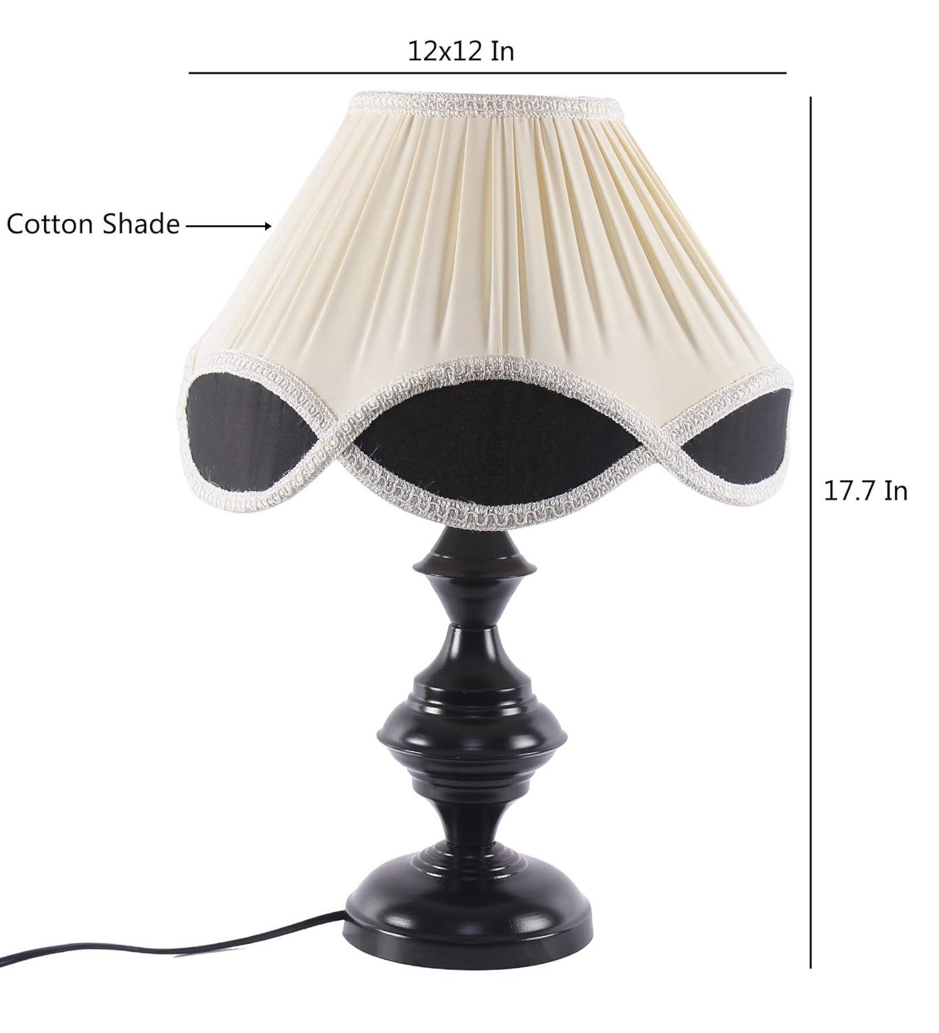Vinatge Multi-Color Cotton Iron Table lamp (12x17.7) Inches -33