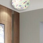 Golden Glass Mosaic Flush Mounted Lamp