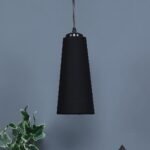 Black Cotton Shade Hanging Lamp- (5×21 inches) Height Adjsutable