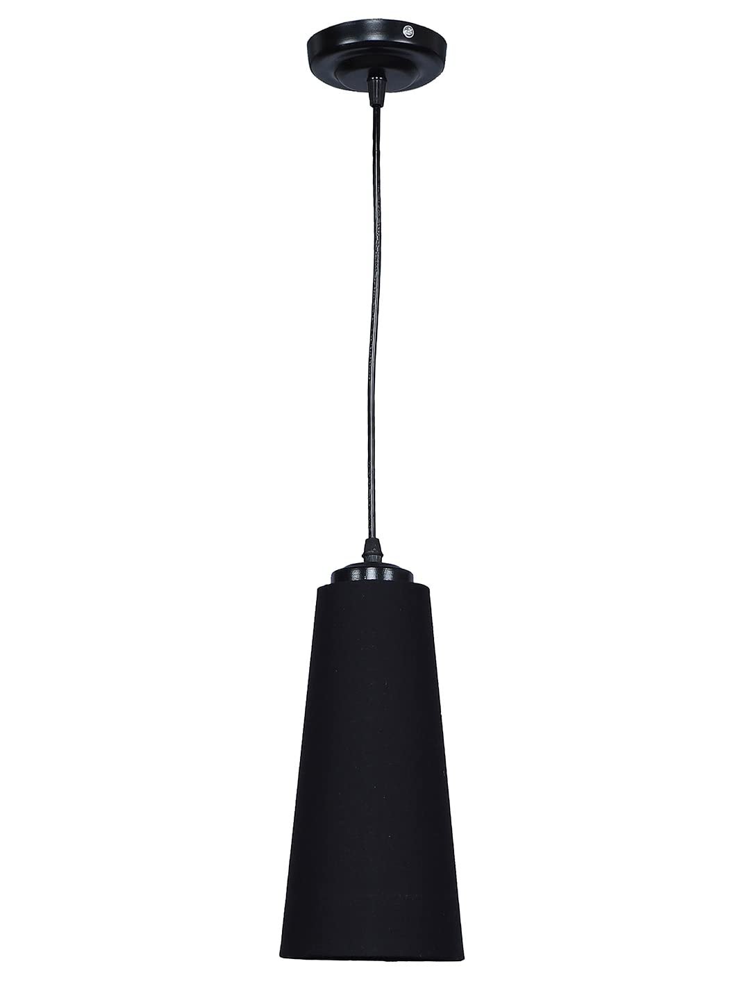 Black Cotton Shade Hanging Lamp- (5x21 inches) Height Adjsutable