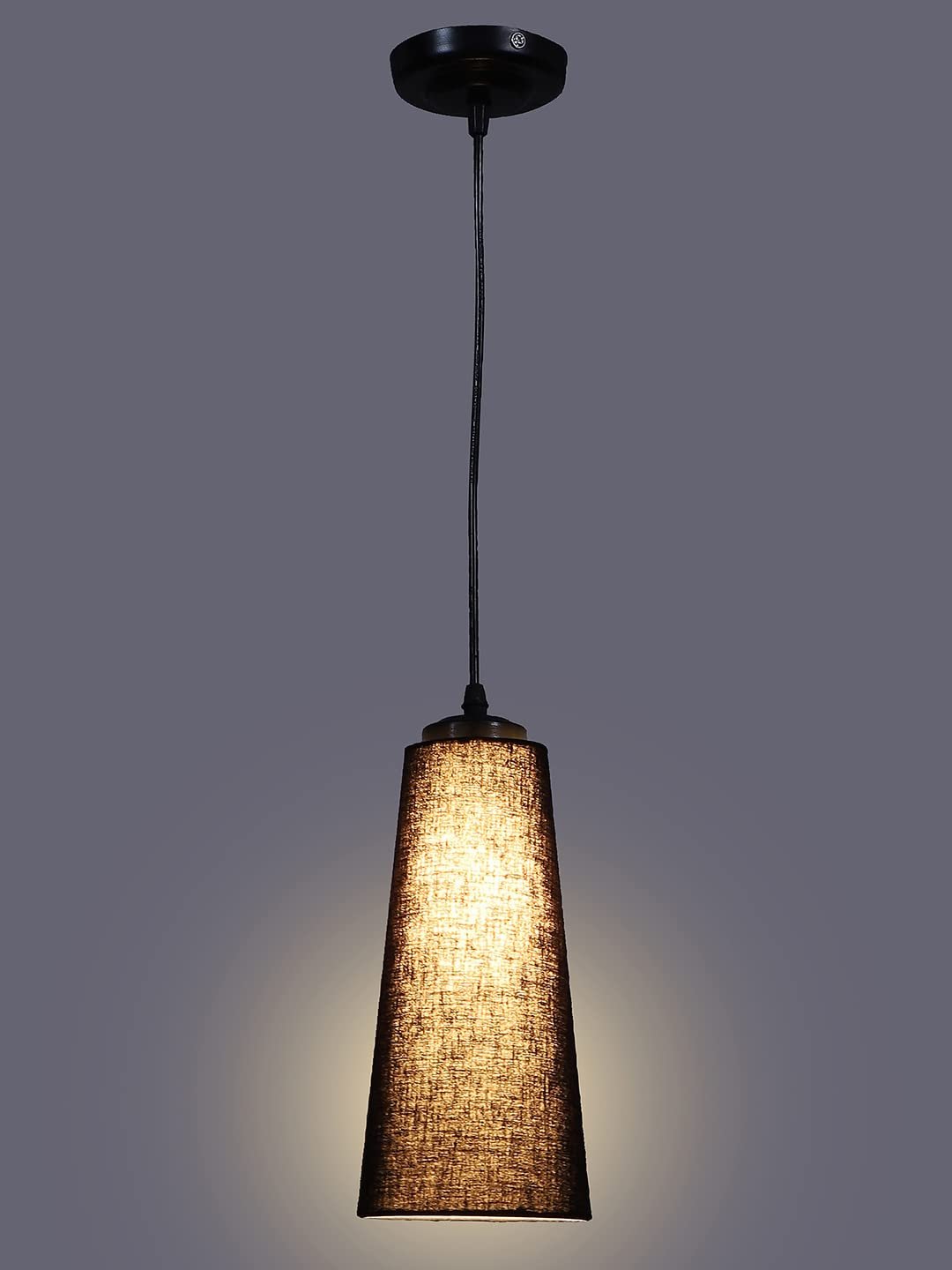 Black Cotton Shade Hanging Lamp- (5x21 inches) Height Adjsutable