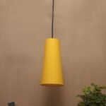 Yellow Cotton Shade Hanging Lamp – (5×21 inches) Height Adjsutable