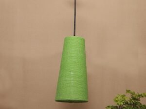 Green Jute Shade Hanging Lamp – – (5×21 inches) Height Adjsutable