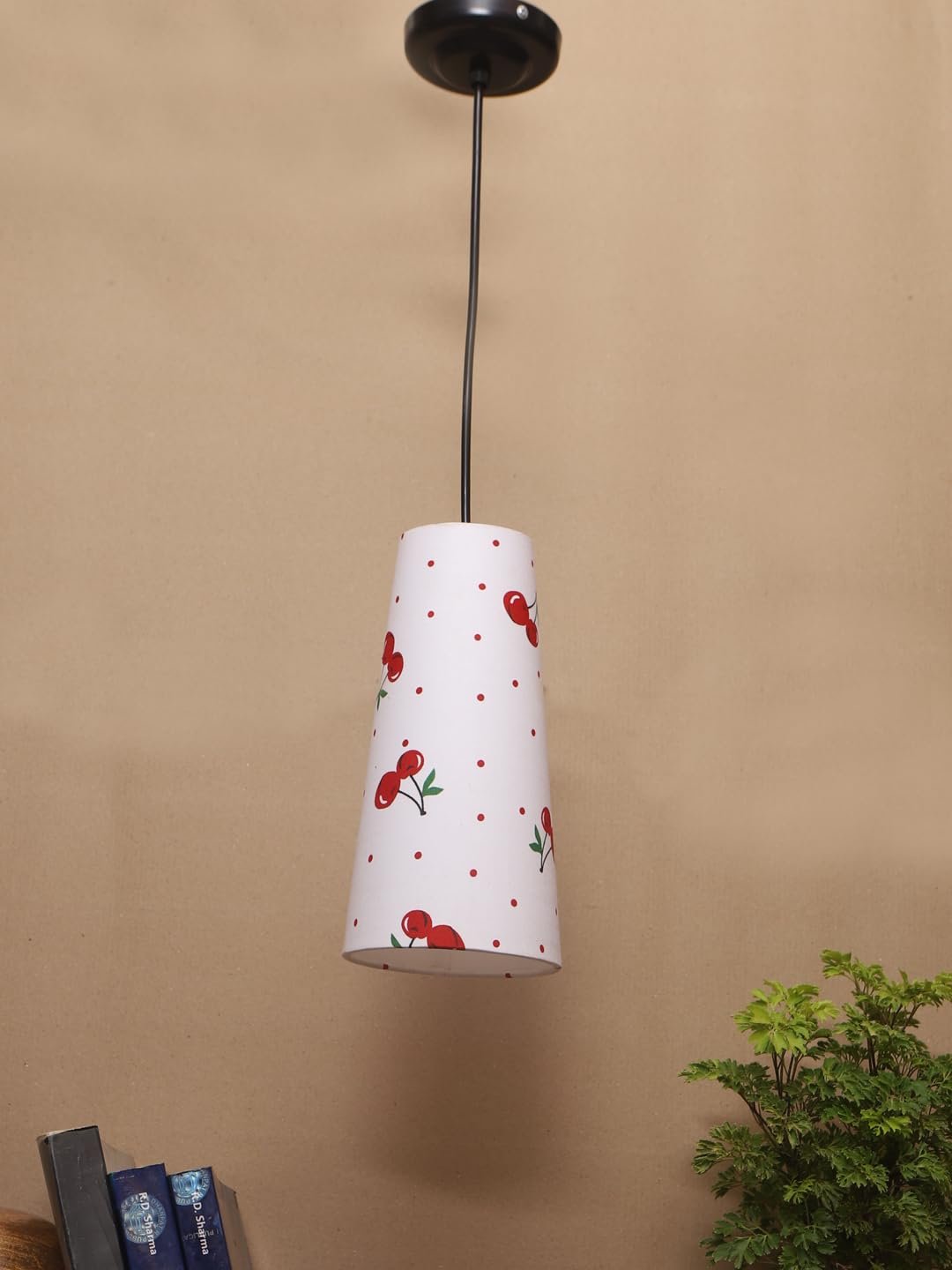 Multicolor Cotton Shade Hanging Lamp - - (5x21 inches) Height Adjsutable