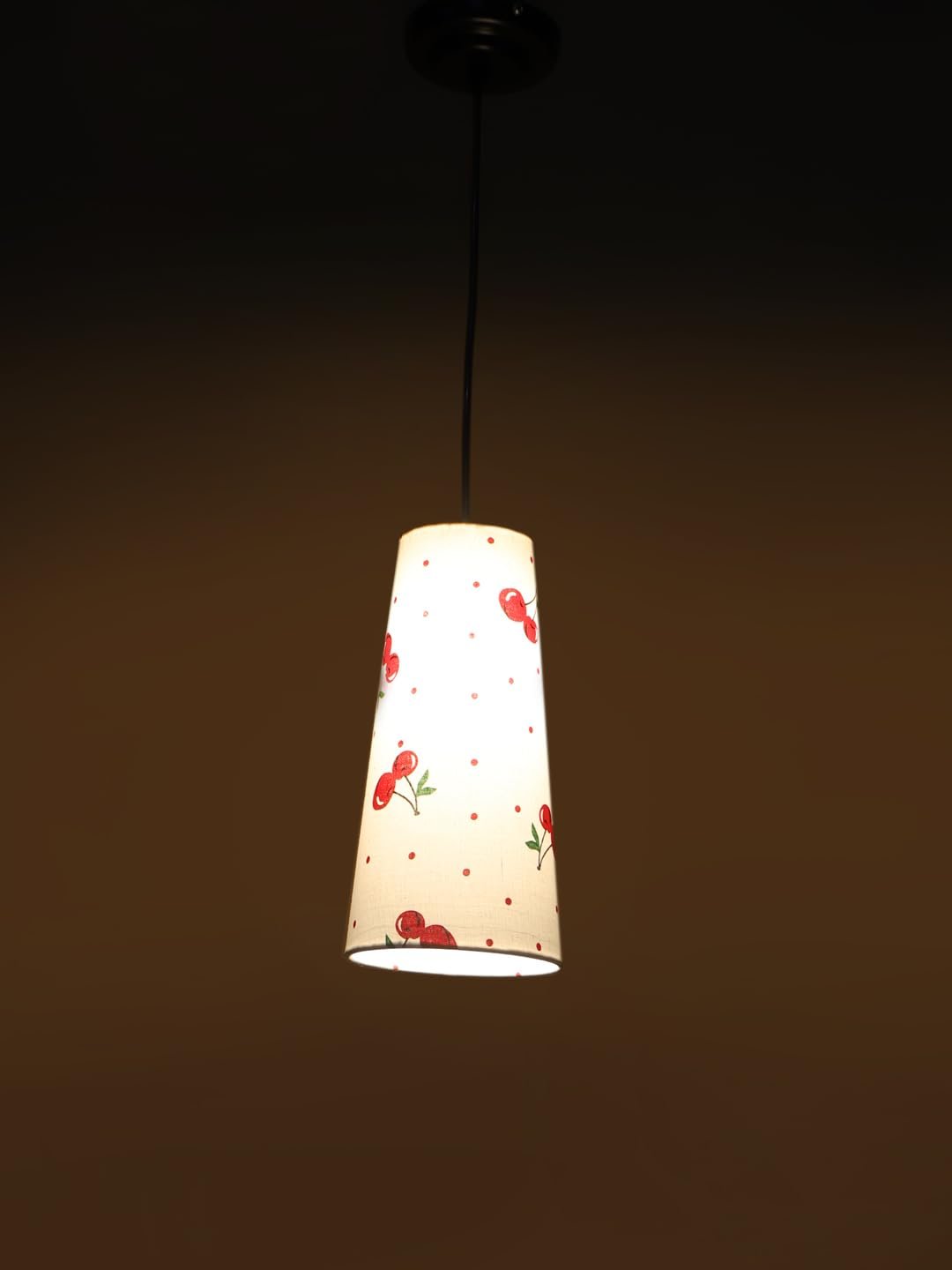 Multicolor Cotton Shade Hanging Lamp - - (5x21 inches) Height Adjsutable