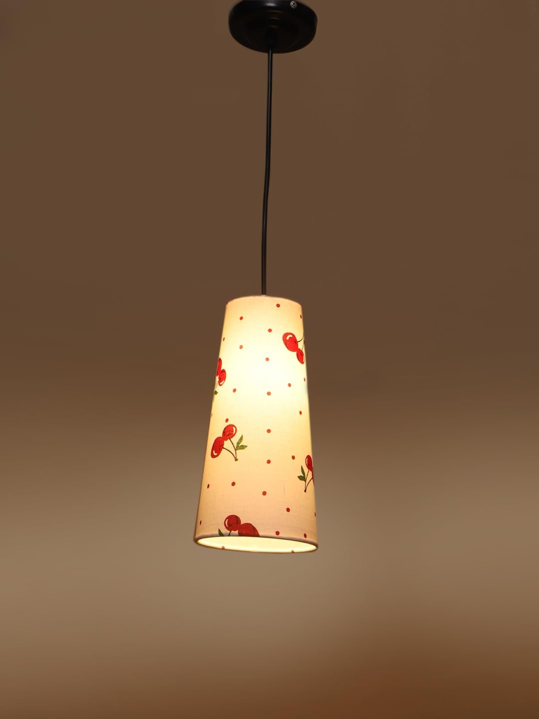 Multicolor Cotton Shade Hanging Lamp - - (5x21 inches) Height Adjsutable