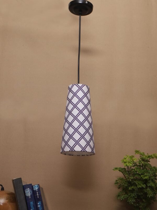 Multicolor Cotton Shade Hanging Lamp – – (5×21 inches) Height Adjsutable-A