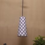 Multicolor Cotton Shade Hanging Lamp – – (5×21 inches) Height Adjsutable-B