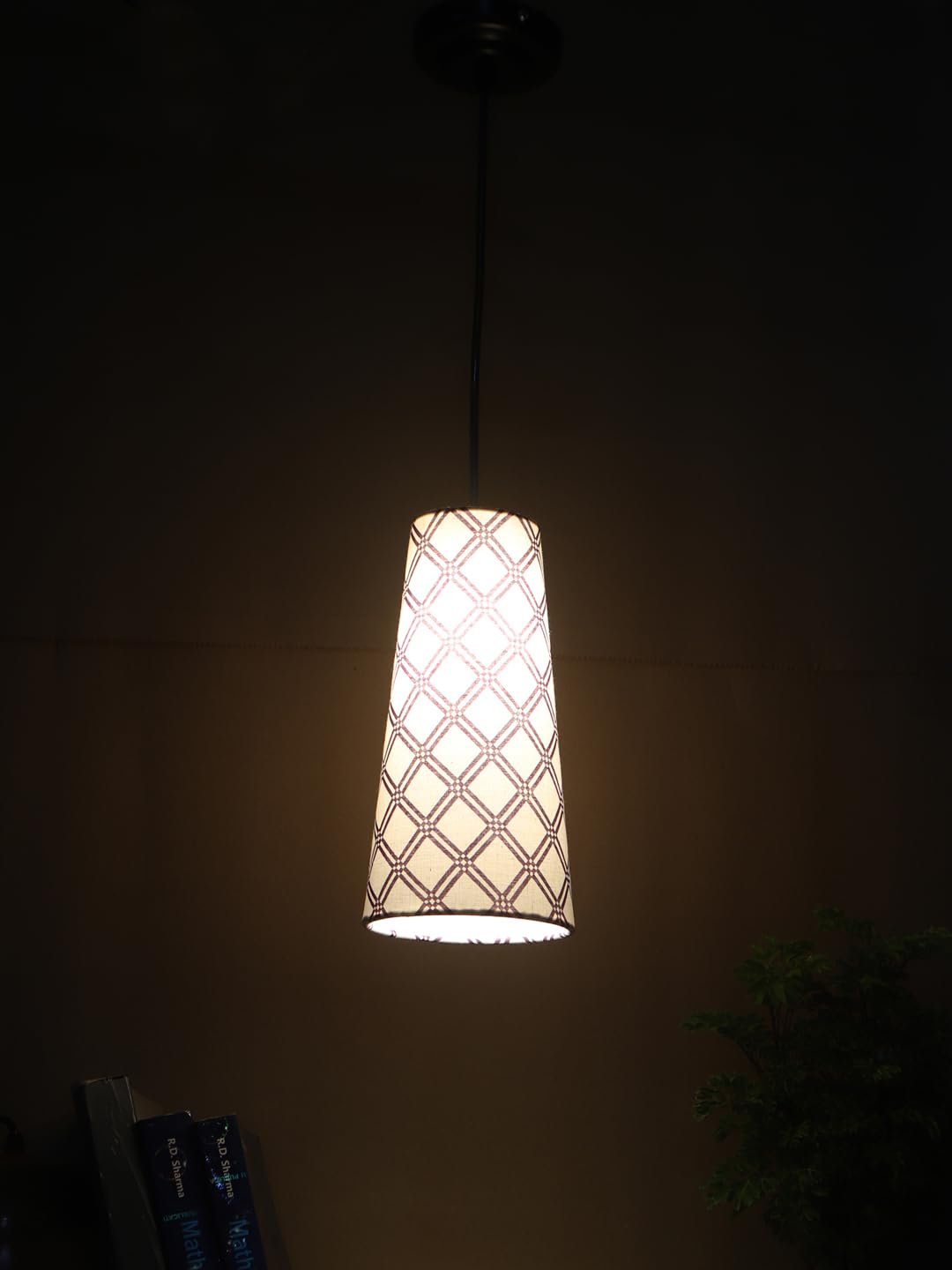 Multicolor Cotton Shade Hanging Lamp - - (5x21 inches) Height Adjsutable-B