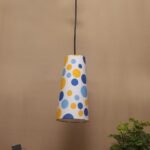 Multicolor Cotton Shade Hanging Lamp – – (5×21 inches) Height Adjsutable-C