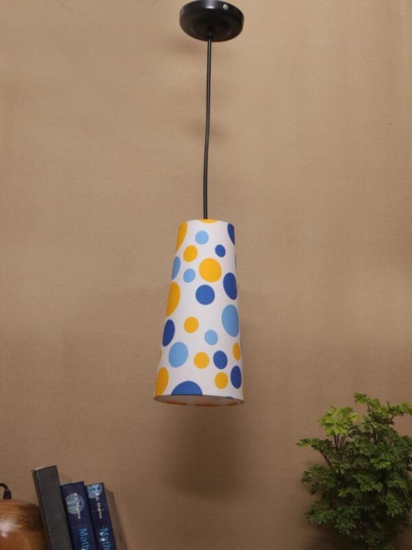 Multicolor Cotton Shade Hanging Lamp – – (5×21 inches) Height Adjsutable-C